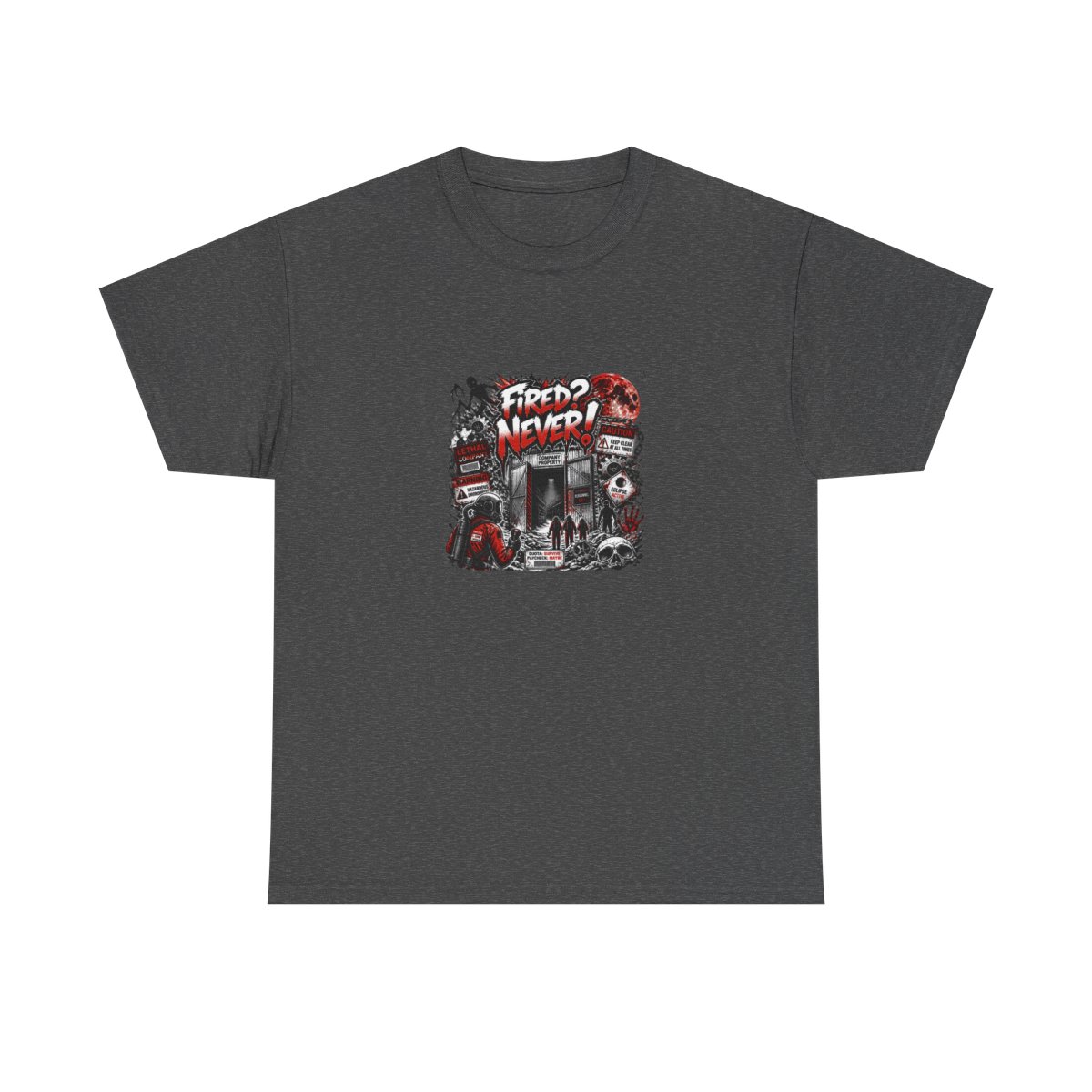 Lethal Company "Fired? Never!" Unisex Tee - alternate angle 4, merchandise