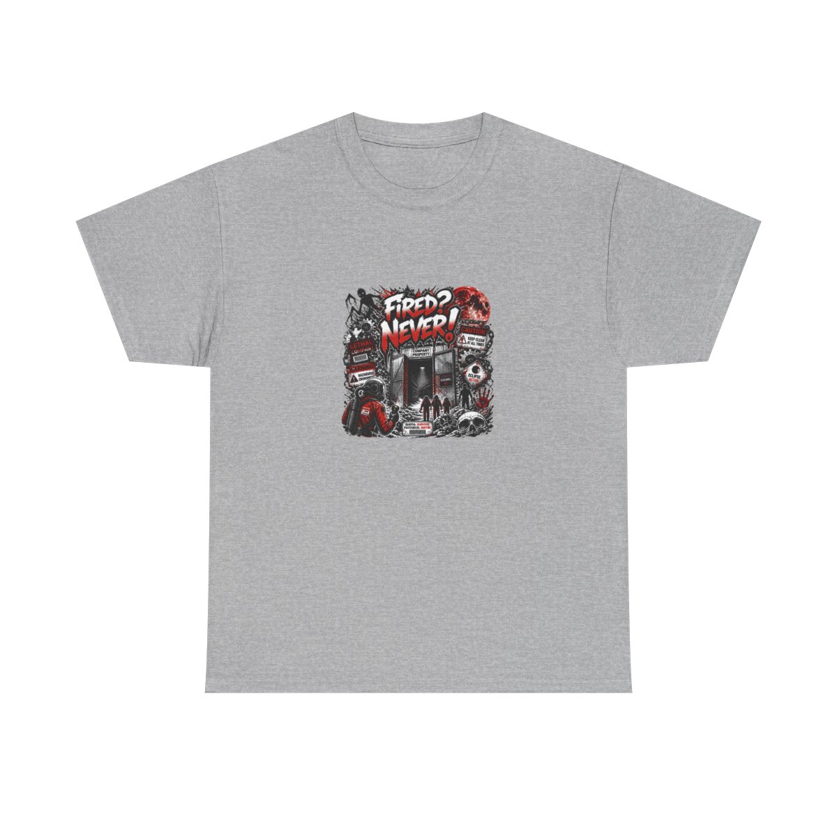 Lethal Company "Fired? Never!" Unisex Tee - alternate angle 3, merchandise