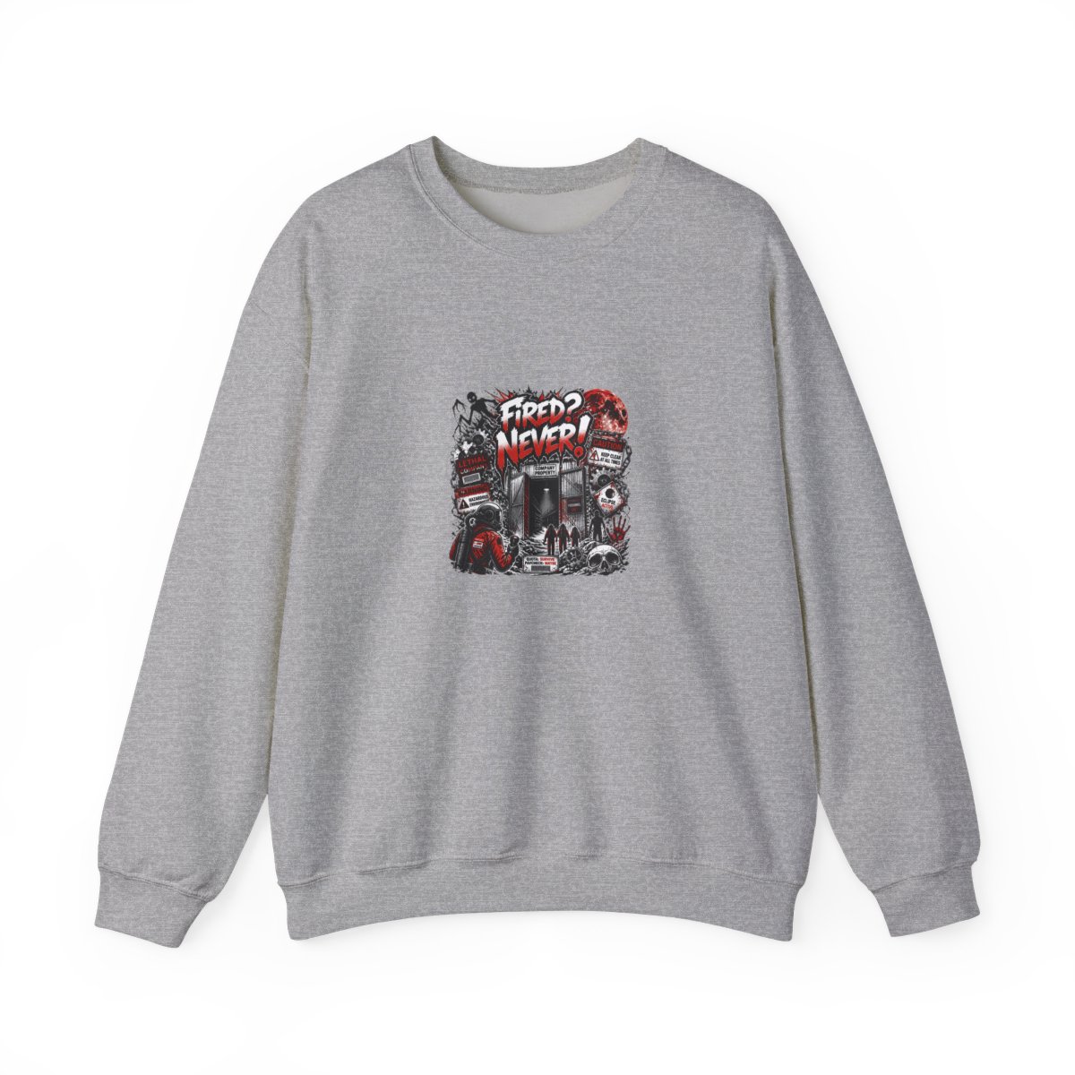 Lethal Company "Fired? Never!" Crewneck - alternate angle 2, merchandise