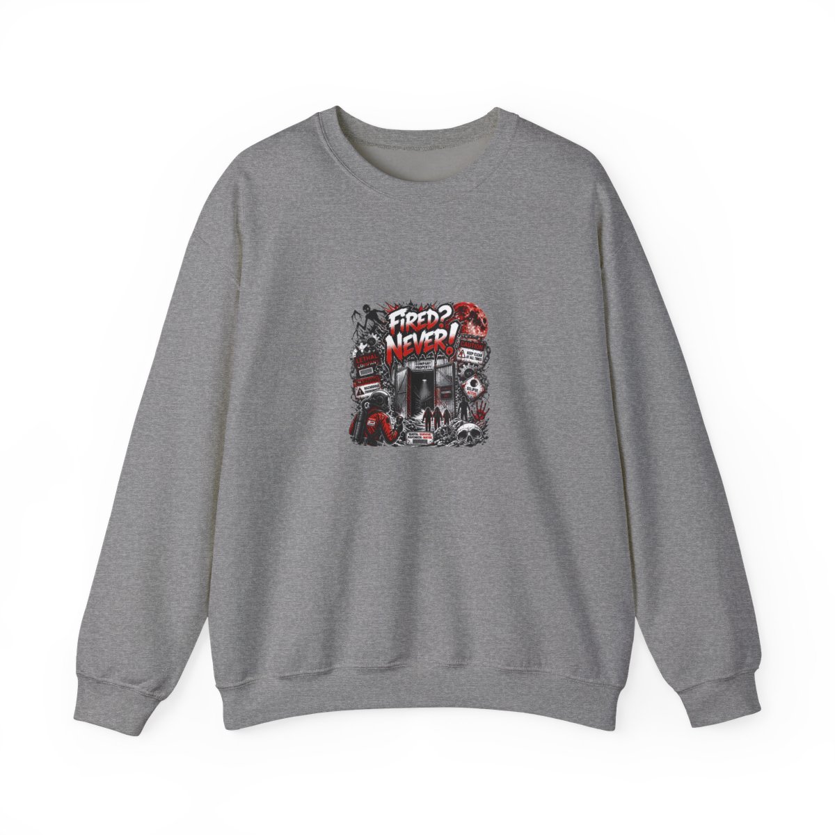 Lethal Company "Fired? Never!" Crewneck - alternate angle 3, merchandise